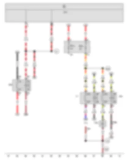 Wiring Diagram  VW JETTA SPORT WAGEN 2008 - Fuel pump relay - Terminal 50 voltage supply relay - Relay for supplementary fuel pump - Supplementary fuel pump