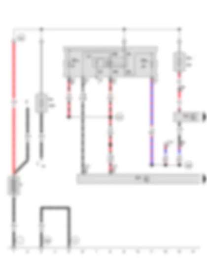 Wiring Diagram  VW JETTA SPORT WAGEN 2008 - Battery - Main relay - Radiator fan control unit - Engine control unit
