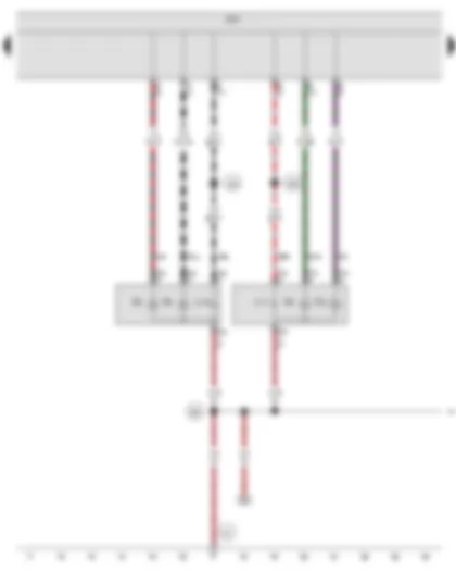 Wiring Diagram  VW JETTA SPORT WAGEN 2009 - Onboard supply control unit - Left LED module for daytime running light and side light - Right LED module for daytime running light and side light - Rear left turn signal bulb - Rear right turn signal bulb - Left brake light bulb - Right brake light bulb