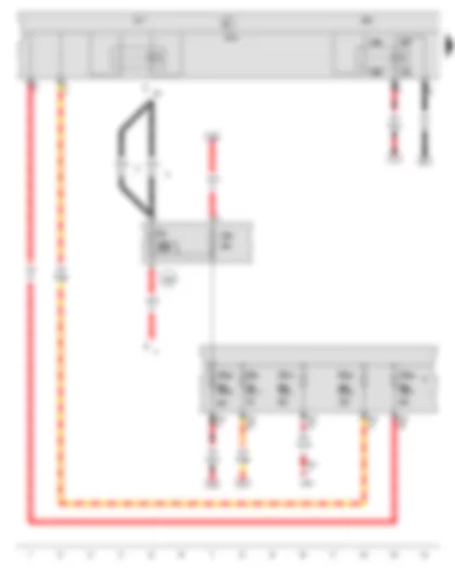 Wiring Diagram  VW JETTA SPORT WAGEN 2007 - Battery - Alternator - Terminal 30 voltage supply relay - Onboard supply control unit - Terminal 15 voltage supply relay 2