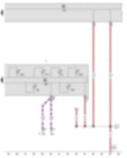 Wiring Diagram  VW JETTA SPORT WAGEN 2008 - Onboard supply control unit - Dash panel insert - Main beam warning lamp - Exhaust emissions warning lamp - Door open warning lamp - Bulb failure warning lamp - Warning lamp for daytime running lights