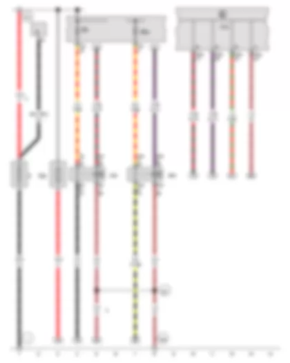 Wiring Diagram  VW JETTA SPORT WAGEN 2011 - Terminal 15 voltage supply relay - Onboard supply control unit - Terminal 75 voltage supply relay 1 - Fuse 7 on fuse holder B - Fuse 30 on fuse holder B