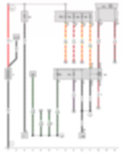 Wiring Diagram  VW JETTA SPORT WAGEN 2010 - Battery - Onboard supply control unit - Terminal 15 voltage supply relay 2