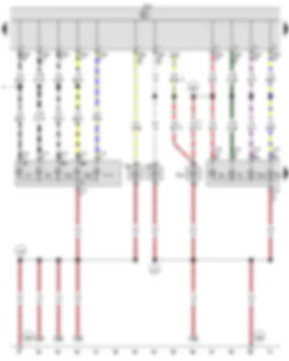 Wiring Diagram  VW JETTA SPORT WAGEN 2014 - Onboard supply control unit - Left fog light bulb - Right fog light bulb - Left daytime running light bulb - Left side light bulb - Right side light bulb - Front left turn signal bulb - Front right turn signal bulb - Left headlight dipped beam bulb - Left headlight main beam bulb - Right headlight dipped beam bulb - Front right side marker bulb