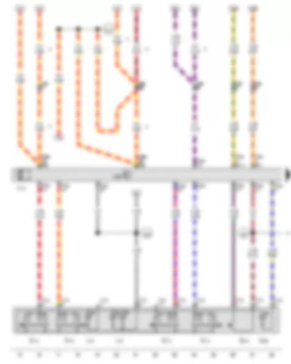 Wiring Diagram  VW JETTA SPORT WAGEN 2011 - Childproof lock button - Front driver side window regulator button - Rear driver side window regulator button - in driver door - Rear passenger side window regulator button - in driver door - Front passenger side window regulator button - in driver door - Driver door control unit