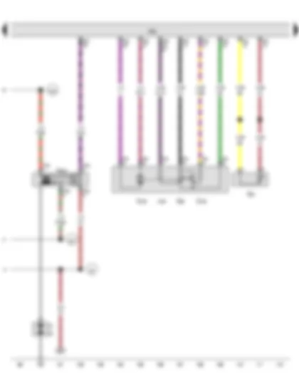 Wiring Diagram  VW JETTA SPORT WAGEN 2014 - Radiator outlet coolant temperature sender - Throttle valve drive for electric throttle - Throttle valve module - Engine control unit - Ignition coil 5 with output stage - Spark plug connector