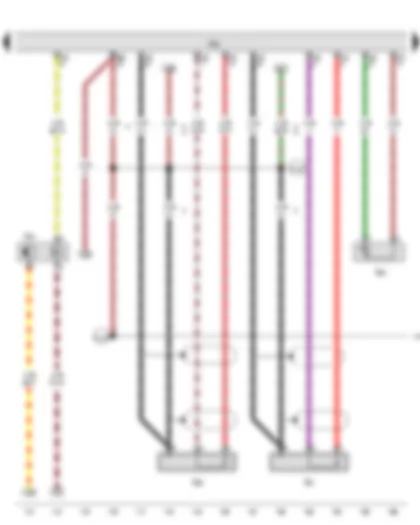 Wiring Diagram  VW JETTA SPORT WAGEN 2011 - Hall sender - Knock sensor 1 - Coolant temperature sender - Knock sensor 2 - Engine control unit