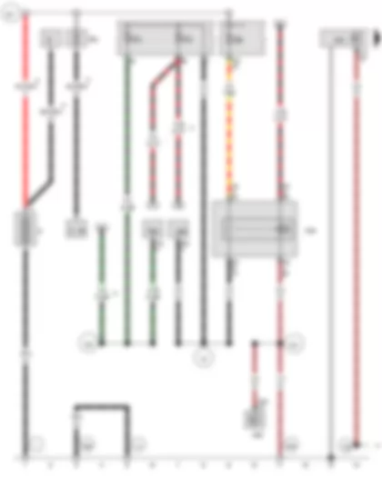 Wiring Diagram  VW JETTA SPORT WAGEN 2011 - Battery - Starter - Alternator - Airbag control unit - Terminal 15 voltage supply relay