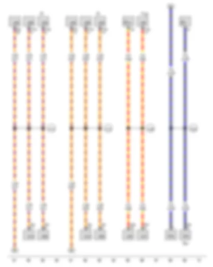 Wiring Diagram  VW JETTA SPORT WAGEN 2011 - Connection (infotainment CAN bus - high) - in dash panel wiring harness - Connection (infotainment CAN bus - low) - in dash panel wiring harness - Positive connection 5 (30a) in dash panel wiring harness - Positive connection 3 (15a) in dash panel wiring harness