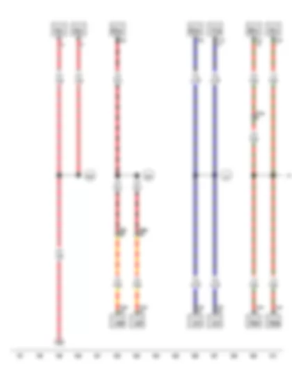 Wiring Diagram  VW JETTA SPORT WAGEN 2011 - Connection (87a) - in front right wiring harness - Connection (entry light) - in driver door wiring harness - Positive connection (30a) - in central locking wiring harness - Positive connection (15a) - in automatic gearbox wiring harness