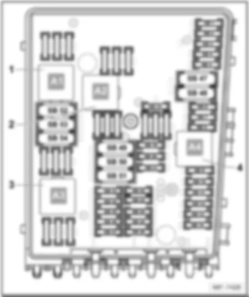 VW JETTA SPORT WAGEN 2008 Relay locations on E-box high