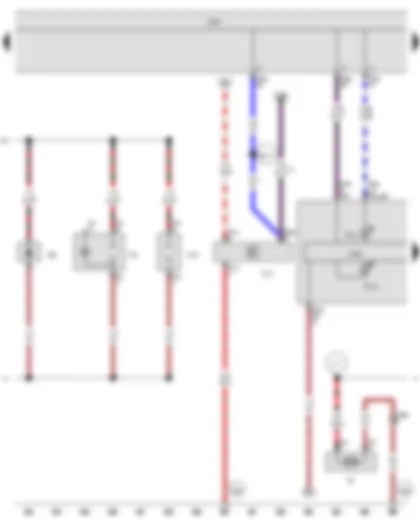 Wiring Diagram  VW JETTA 2015 - Blocking diode - Heater control unit - Onboard supply control unit - 12 V socket - DC/AC converter with socket - 12 V - 230 V - Fresh air blower