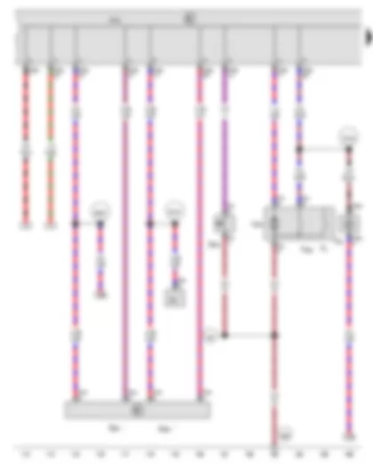 Wiring Diagram  VW JETTA 2012 - Rear lid handle release button - Interior monitoring deactivation switch - Deactivation button for vehicle inclination sender - Luggage compartment light switch - Rear lid lock unit - Onboard supply control unit - Rear lid electric opener motor - Front interior light - Luggage compartment light