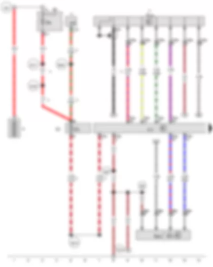 Wiring Diagram  VW JETTA 2016 - Operating unit for preparation for mobile telephone - Mobile telephone operating electronics control unit - Fuse holder B - Fuse holder C
