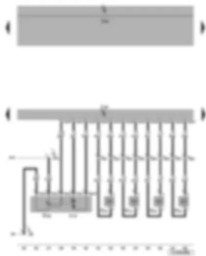 Wiring Diagram  VW JETTA 2008 - Intake manifold flap potentiometer - Motronic control unit - injector - cylinder - intake manifold flap motor