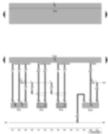 Wiring Diagram  VW JETTA 2007 - Engine speed sender - knock sensor 1 - knock sensor 2 - fuel pressure sender - Motronic control unit