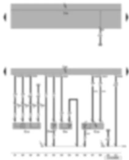 Wiring Diagram  VW JETTA 2007 - radiator outlet coolant temperature sender - lambda probe after catalytic converter - brake servo pressure sensor - intake air temperature sender 2 - Motronic control unit - onboard supply control unit