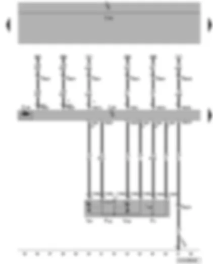 Wiring Diagram  VW JETTA 2006 - Front passenger door contact switch - front passenger side central locking lock unit - front passenger door control unit - front passenger door central locking motor - front passenger door central locking deadlock function motor