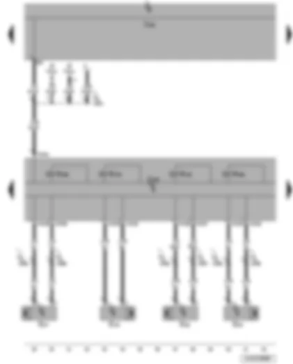 Wiring Diagram  VW JETTA 2009 - Speed sensor - ABS control unit - onboard supply control unit - inlet valve - switch valve