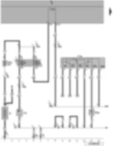 Wiring Diagram  VW JETTA 2007 - Battery - onboard supply control unit - driving school mode relay - 12 V socket - driving school vehicle footwell illumination - fuses