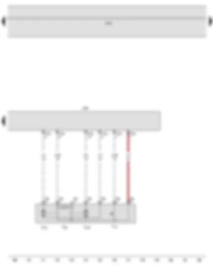 Wiring Diagram  VW JETTA 2010 - Rear left door contact switch - Oil pressure switch - Rear left door control unit - Onboard supply control unit - Rear left door central locking SAFELOCK function motor - Rear left door central locking motor - lock