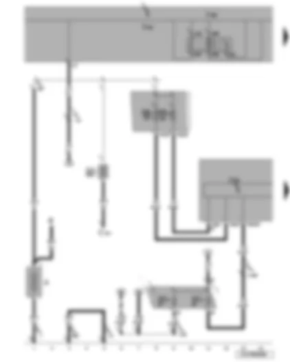 Wiring Diagram  VW JETTA 2008 - Battery - ABS control unit - terminal 15 voltage supply relay - onboard supply control unit