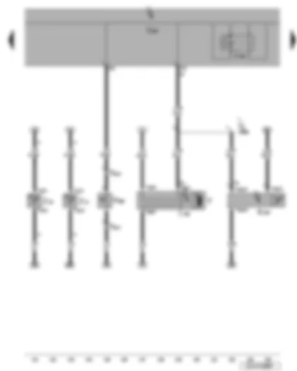 Wiring Diagram  VW JETTA 2008 - Bonnet contact switch - rain and light detector sensor - wiper motor control unit - onboard supply control unit - double washer pump relay 2 - windscreen wiper motor - left washer jet heater element - right washer jet heater element