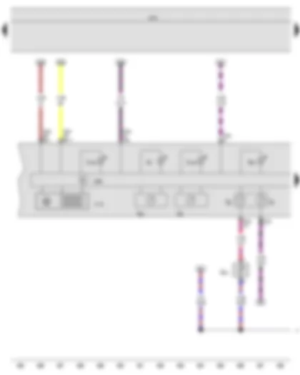 Wiring Diagram  VW JETTA 2009 - Fuel gauge - Coolant temperature gauge - Rev. counter - Speedometer - Multifunction indicator - Control unit in dash panel insert - Onboard supply control unit - Electronic power control fault lamp
