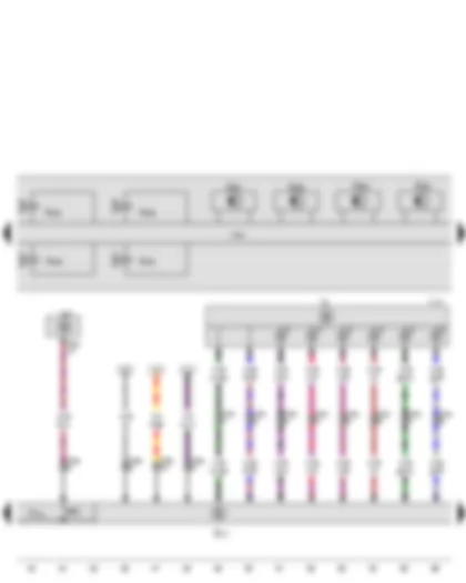 Wiring Diagram  VW JETTA 2010 - Selector lever - Mechatronic unit for dual clutch gearbox - Selector lever display illumination bulb - Selector lever position display