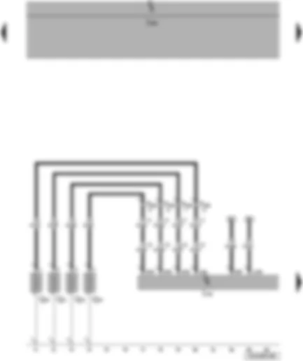 Wiring Diagram  VW JETTA 2009 - Automatic glow period control unit - glow plug 1 - glow plug 2 - glow plug 3 - glow plug 4