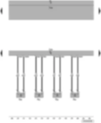 Wiring Diagram  VW JETTA 2009 - Engine control unit - injector - cylinder 1 - injector - cylinder 2 - injector - cylinder 3 - injector - cylinder 4