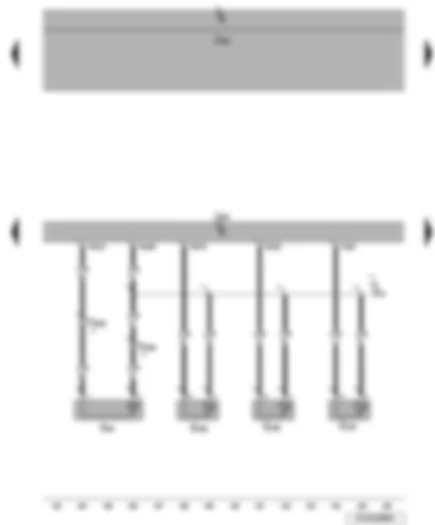 Wiring Diagram  VW JETTA 2009 - Radiator outlet coolant temperature sender - exhaust temperature sender 1 - exhaust temperature sender 3 - exhaust temperature sender 4 - engine control unit