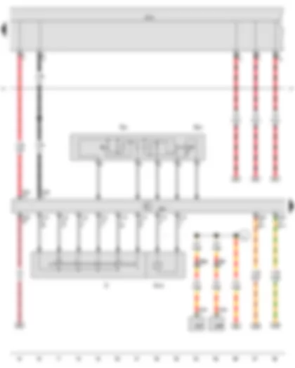 Wiring Diagram  VW JETTA 2009 - Cruise control system switch - Cruise control system (CCS) SET button - Onboard supply control unit - Steering column electronics control unit - Ignition key withdrawal lock solenoid