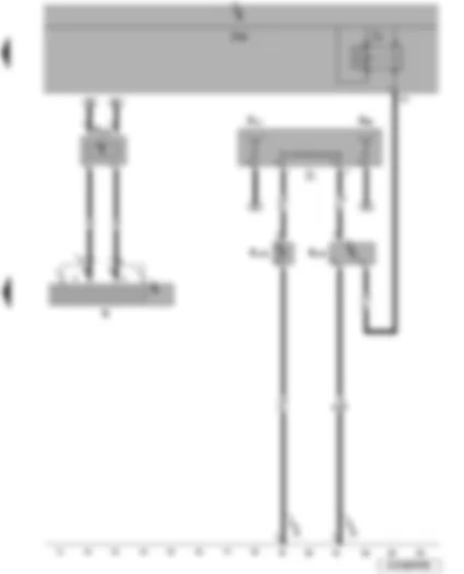 Wiring Diagram  VW JETTA 2009 - Heated rear window relay - onboard supply control unit - radio - aerial - radio aerial 2 - frequency modulation (FM) frequency filter in negative wire - frequency modulation (FM) frequency filter in positive wire