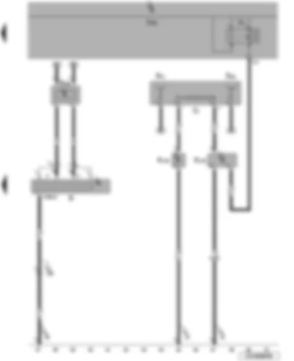 Wiring Diagram  VW JETTA 2010 - Heated rear window relay - onboard supply control unit - radio - aerial - radio aerial 2 - frequency modulation (FM) frequency filter in negative wire - frequency modulation (FM) frequency filter in positive wire