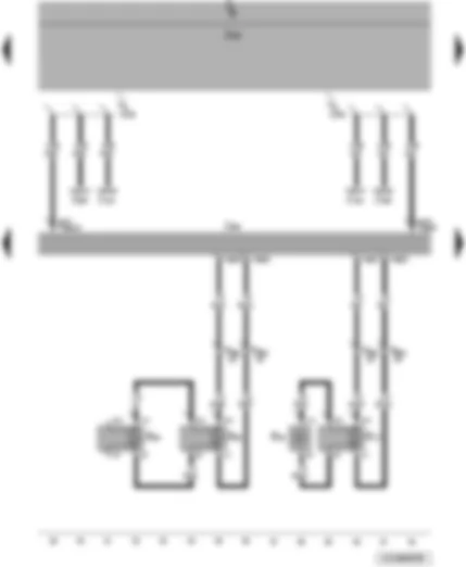 Wiring Diagram  VW JETTA 2009 - Control unit with display for radio and navigation system - rear right loudspeaker - front right loudspeaker