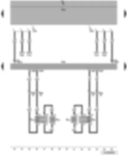 Wiring Diagram  VW JETTA 2010 - Control unit with display for radio and navigation sytem - rear left loudspeaker - rear right loudspeaker