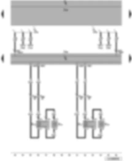 Wiring Diagram  VW JETTA 2009 - Control unit with display for radio and navigation sytem - rear left loudspeaker - rear right loudspeaker