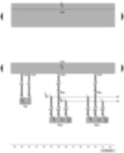 Wiring Diagram  VW JETTA 2009 - Front left parking aid sender - front left inner parking aid sensor - front parking aid warning buzzer - parking aid control unit