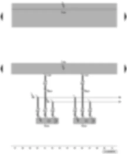 Wiring Diagram  VW JETTA 2009 - Rear left parking aid sender - rear left inner parking aid sender - parking aid control unit