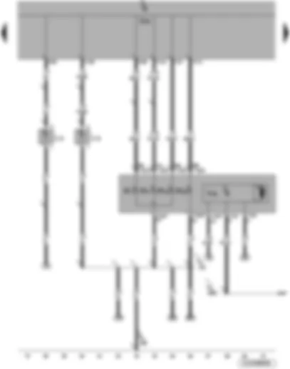 Wiring Diagram  VW JETTA 2010 - Onboard supply control unit - left fog light bulb - right fog light bulb - left headlight range control motor