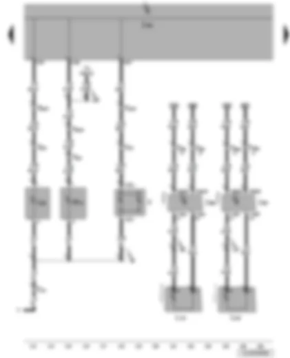 Wiring Diagram  VW JETTA 2010 - Onboard supply control unit - rear left fog light bulb - driver side exterior mirror turn signal bulb - front passenger side exterior mirror turn signal bulb - right reversing light bulb - number plate light