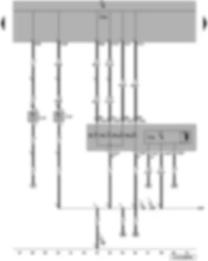 Wiring Diagram  VW JETTA 2010 - Onboard supply control unit - left fog light bulb - right fog light bulb - left headlight range control motor