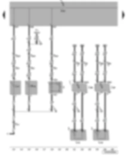 Wiring Diagram  VW JETTA 2010 - Onboard supply control unit - rear right fog light bulb - driver side exterior mirror turn signal bulb - front passenger side exterior mirror turn signal bulb - left reversing light bulb - number plate light