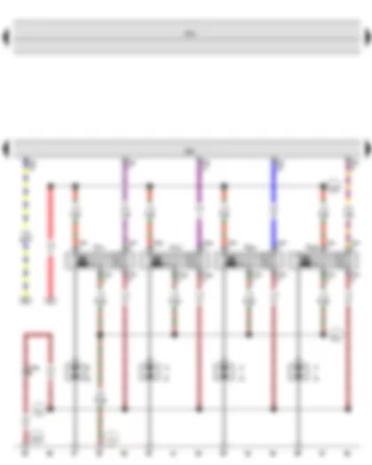 Wiring Diagram  VW JETTA 2010 - Onboard supply control unit - Engine control unit - Ignition coil 1 with output stage - Ignition coil 2 with output stage - Ignition coil 3 with output stage - Ignition coil 4 with output stage - Spark plugs