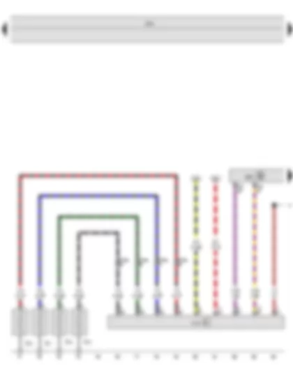 Wiring Diagram  VW JETTA 2010 - Automatic glow period control unit - Onboard supply control unit - Engine control unit - Glow plug 1 - Glow plug 2 - Glow plug 3 - Glow plug 4