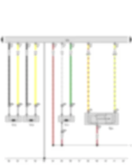 Wiring Diagram  VW JETTA 2010 - Key operated switch to deactivate front passenger side airbag - Airbag control unit - Front passenger side airbag igniter 1