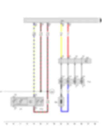 Wiring Diagram  VW JETTA 2010 - Airbag coil connector and return ring with slip ring - Airbag control unit - Front passenger side airbag deactivated warning lamp - Driver side airbag igniter