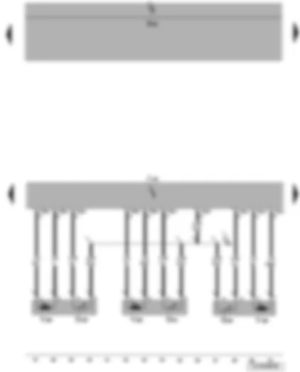 Wiring Diagram  VW JETTA 2010 - Seat front height adjustment sender - seat rear height adjustment sender - seat longitudinal adjustment sender - seat and steering column adjustment control unit with memory - seat rear height adjustment motor - seat longitudinal adjustment motor - seat front height adjustment motor