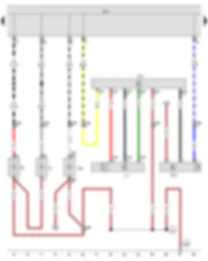 Wiring Diagram  VW JETTA 2010 - Left gas discharge bulb control unit - Onboard supply control unit - Left gas discharge (xenon) bulb - Left main and dip beam switch-over solenoid